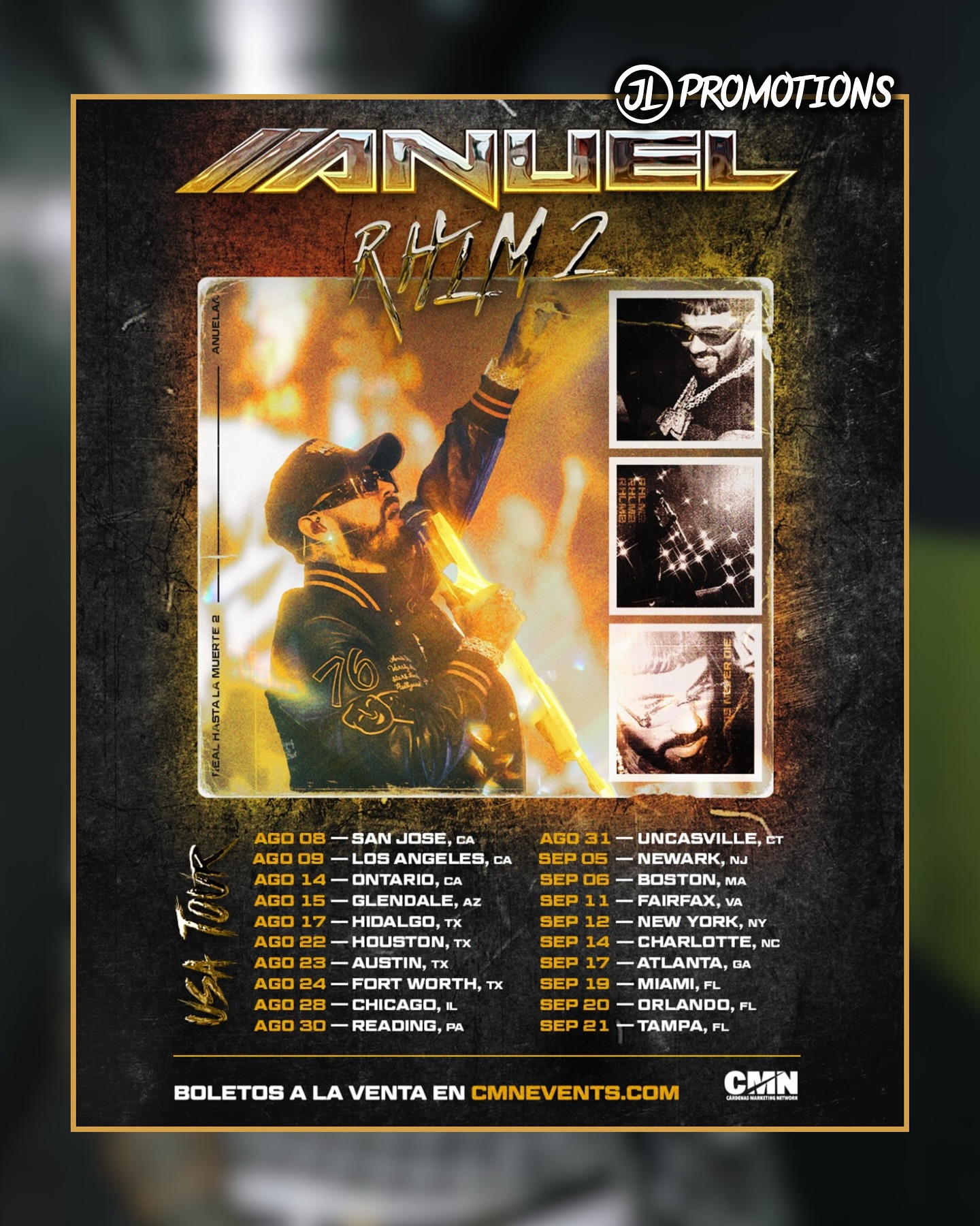 Anuel AA Real Hasta La Muerte 2 Tour Poster 2026